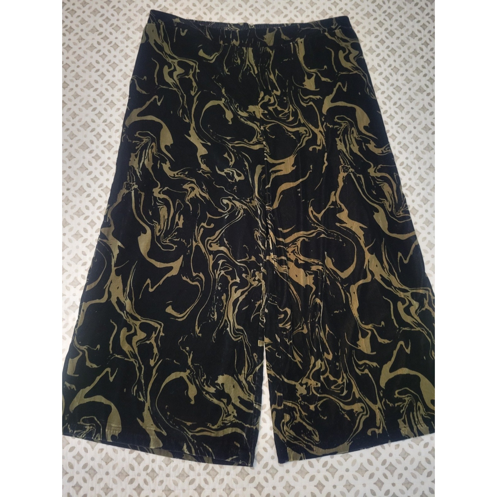 Carla Rockmore Petite 1x Loden Marble Velvet Wideleg Pant A710997 Nwot Msrp $100 — image 2 of 8